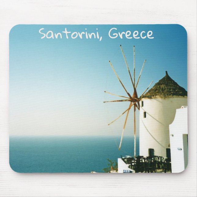 Tapis De Souris Moulin à vent de Santorin, Grèce (Devant)