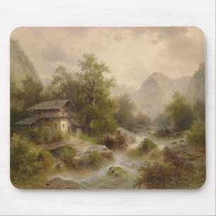 Tapis De Souris Moulin sur un ruisseau de montagne (par Albert Rie
