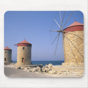 Tapis De Souris Moulins à vent célèbres de Rhodes Grèce