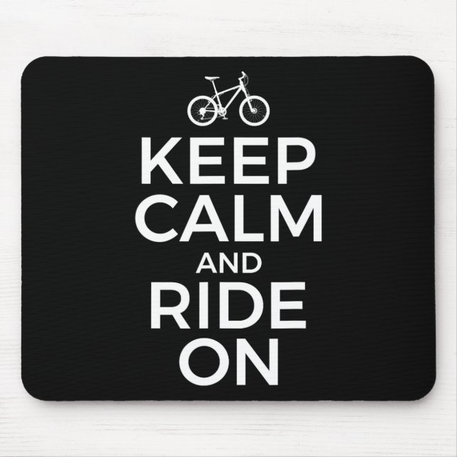 Tapis De Souris Mountain Biking, Mountain Biker, Keep Calm And Rid (Devant)