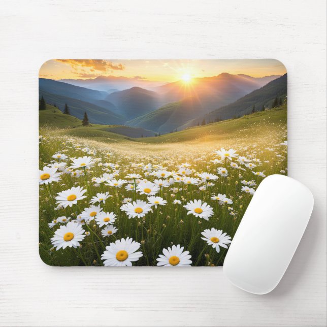 Tapis De Souris Mountain Daisy Field (Avec souris)