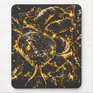 Tapis De Souris Mouse Pad Golden Snake Beyond The Frame Black Gold