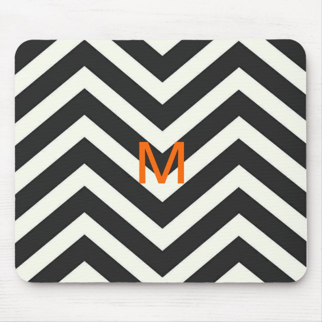 Tapis De Souris Mouse Pad noir de Chevron (Devant)