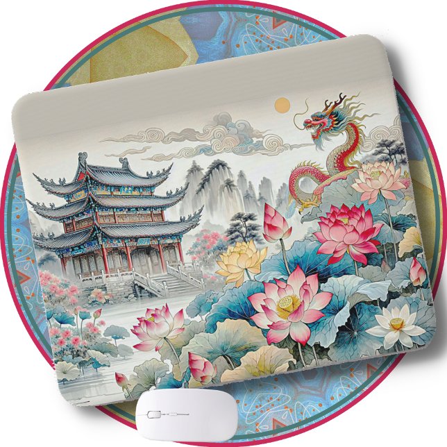 Tapis De Souris MOUSE PAD - Un dragon, une pagode et un jardin de  (Créateur téléchargé)