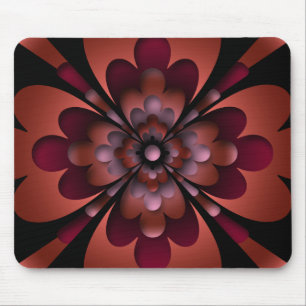 Tapis De Souris Mousemat, Zen Flower, Dark Peach Red Orange Pink