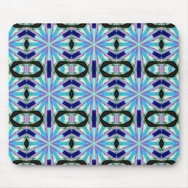 Tapis De Souris mousepac à design noir bleu géométrique (Devant)