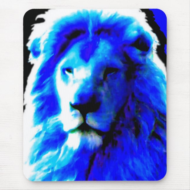 Tapis De Souris Mousepac bleu tête de lion (Devant)