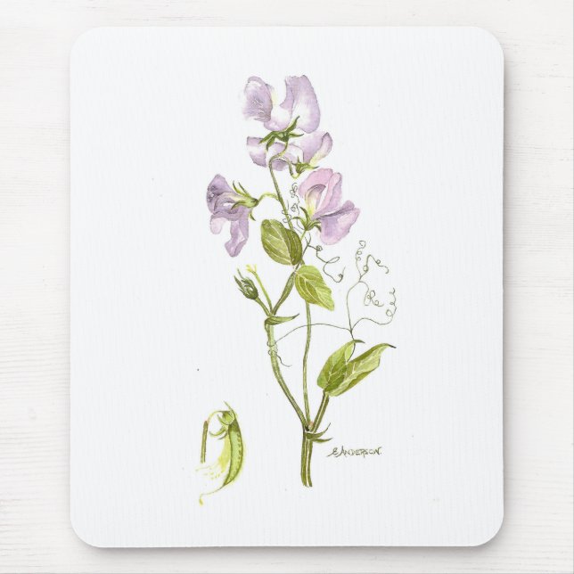 Tapis De Souris Mousepac d'aquarelle de pois doux violet (Devant)