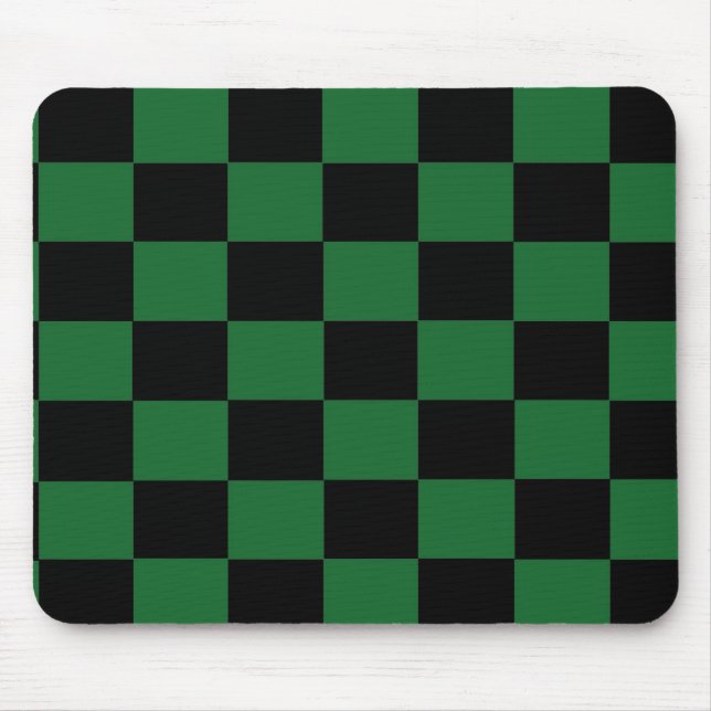 Tapis De Souris Mousepad À damiers vert et noir (Devant)