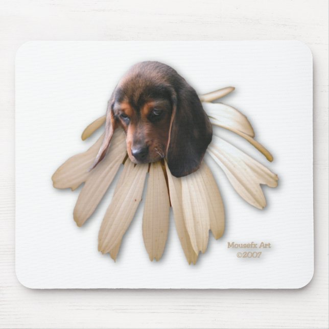 Tapis De Souris Mousepad à fleurs beagles (Devant)