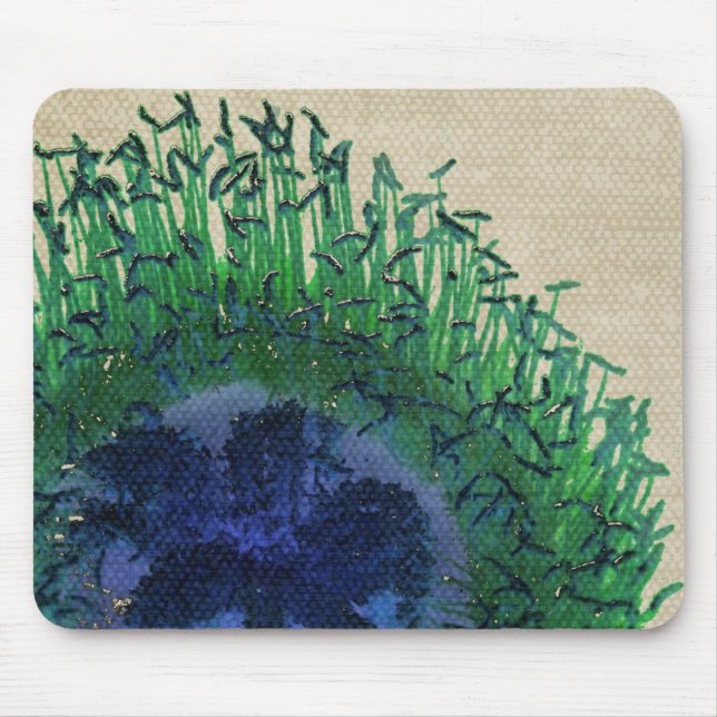 Tapis De Souris Mousepad à fleurs de paon (Devant)