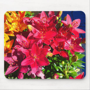 Tapis De Souris Mousepad à fleurs rouges