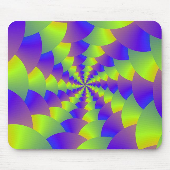 Tapis De Souris Mousepad à spirale jaune et violet (Devant)