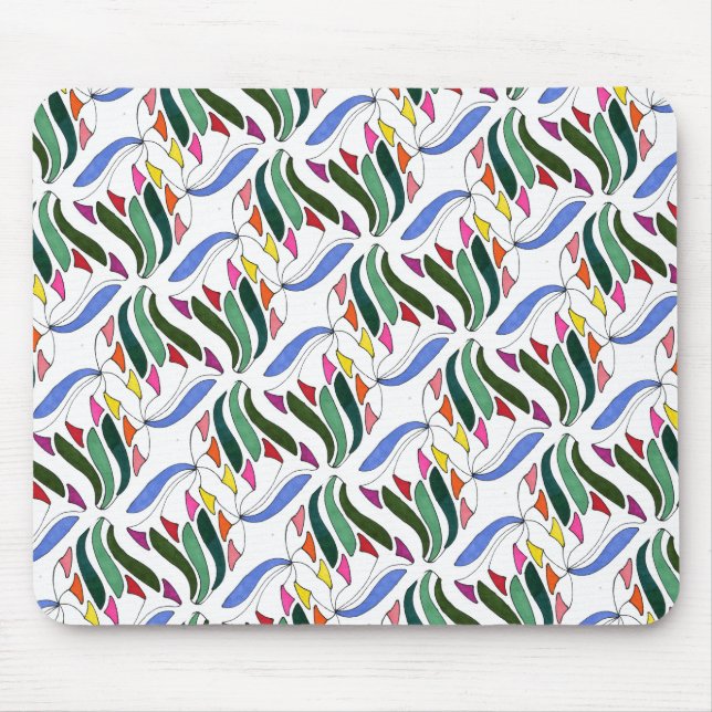 Tapis De Souris Mousepad Abstrait Carrelé "Blown in the Wind" (Devant)