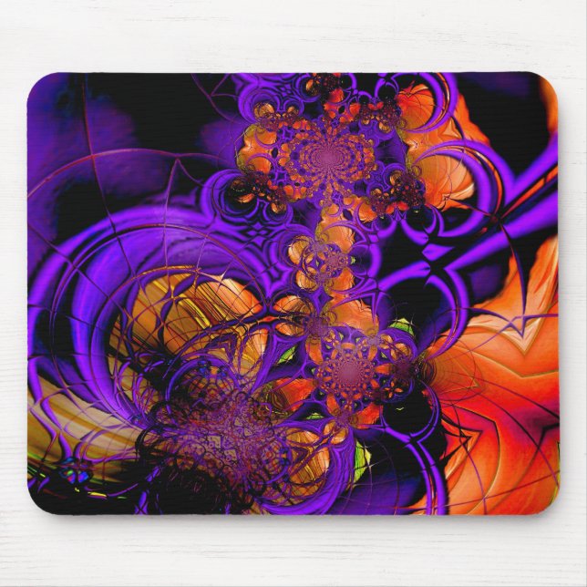 Tapis De Souris Mousepad Abstrait Métal violet orange Crochet 2 (Devant)