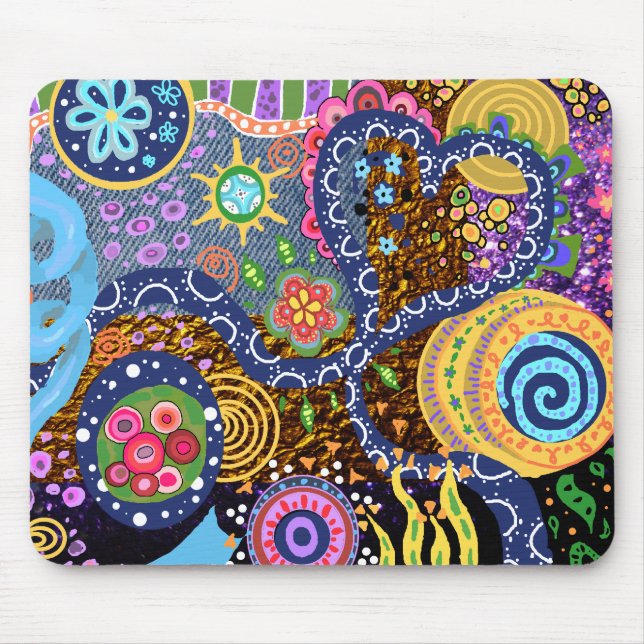 Tapis De Souris Mousepad abstrait psychédélique de motif (Devant)