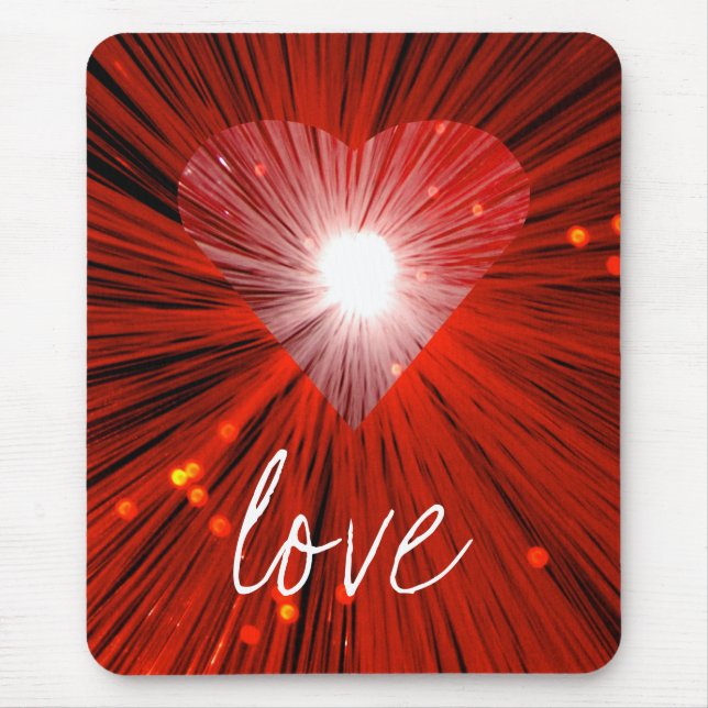 Tapis De Souris Mousepad 'Amour' du Coeur Rouge (Devant)