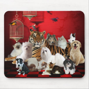 Tapis De Souris Mousepad Animaux Tiger Chats Chiens 3