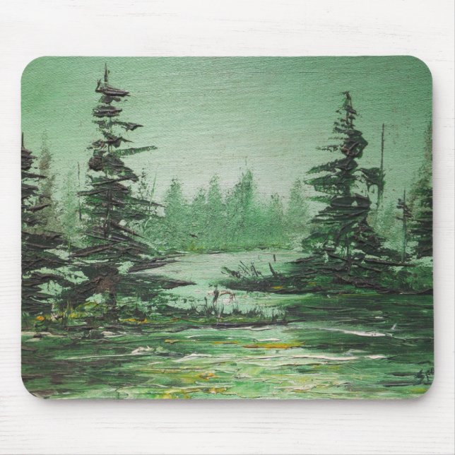 Tapis De Souris Mousepad Ann Hayes Peinture Forêt Verte (Devant)