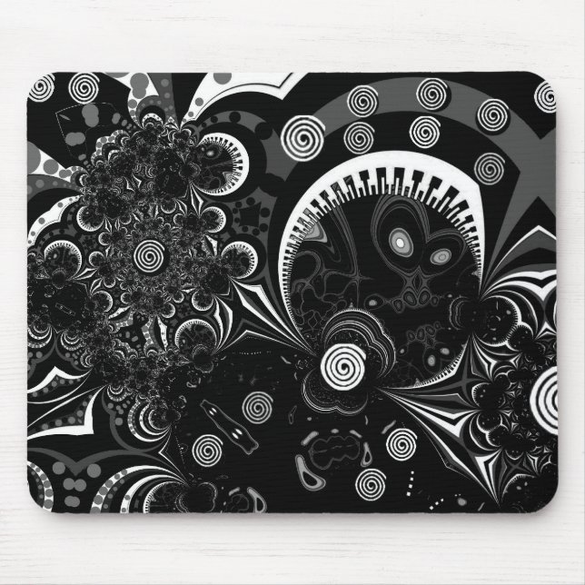 Tapis De Souris Mousepad Art Moderne Noir Blanc 2 (Devant)