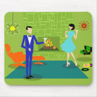 Mousepad au milieu du siècle moderne