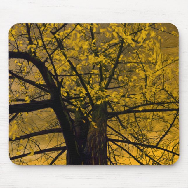 Tapis De Souris Mousepad Automne Jaune Peinture Arbre (Devant)