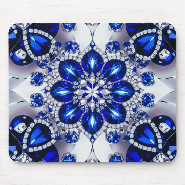 Tapis De Souris Mousepad aux couleurs Bleues Blanches Design (Devant)