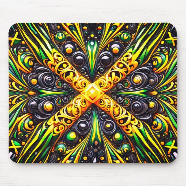 Tapis De Souris Mousepad aux couleurs jamaïcaines (Devant)