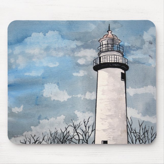 Tapis De Souris mousepad aux. de phare de barques de pointe (Devant)