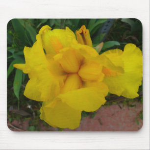 Tapis De Souris Mousepad aux fleurs de fer jaune