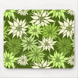 Tapis De Souris Mousepad aux fleurs vertes
