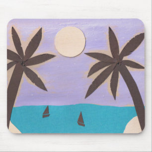 Tapis De Souris Mousepad aux palmiers et mer Turquoise