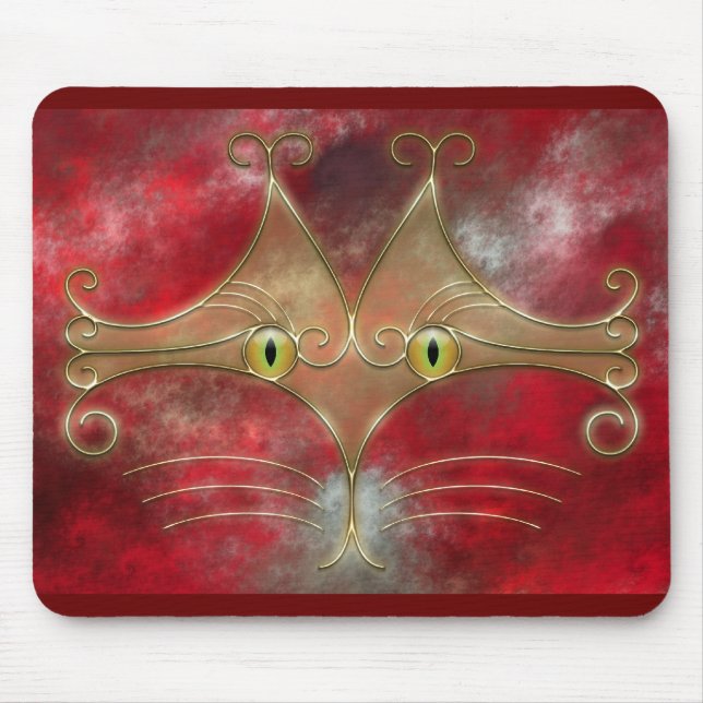 Tapis De Souris Mousepad aux yeux de chat (Devant)