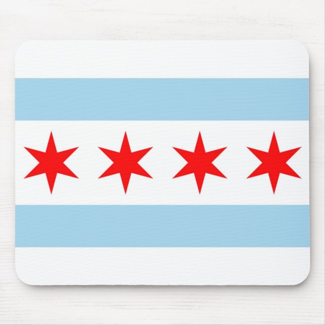 Tapis De Souris Mousepad avec Drapeau de Chicago - USA (Devant)