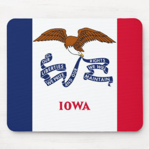 Tapis De Souris Mousepad avec Drapeau de l'Etat de l'Iowa - USA