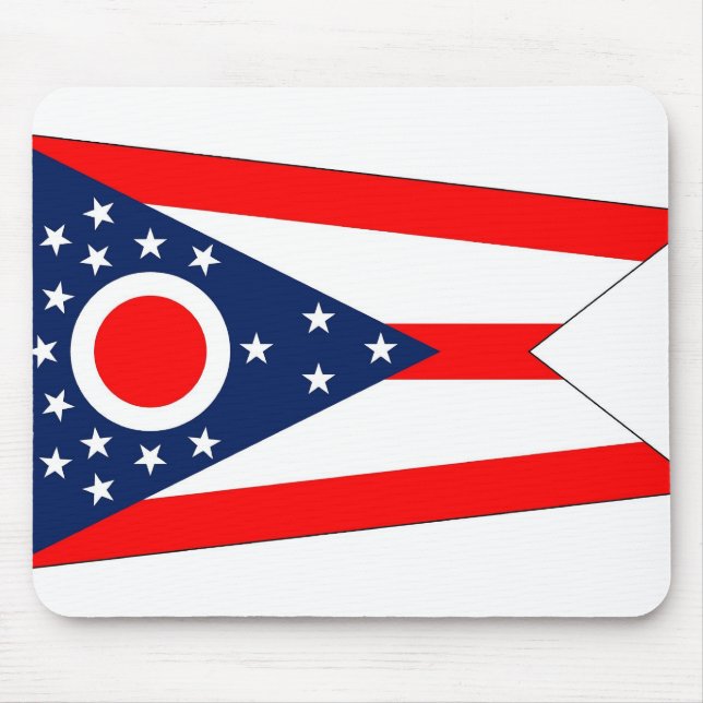 Tapis De Souris Mousepad avec Drapeau de l'Etat de l'Ohio - USA (Devant)