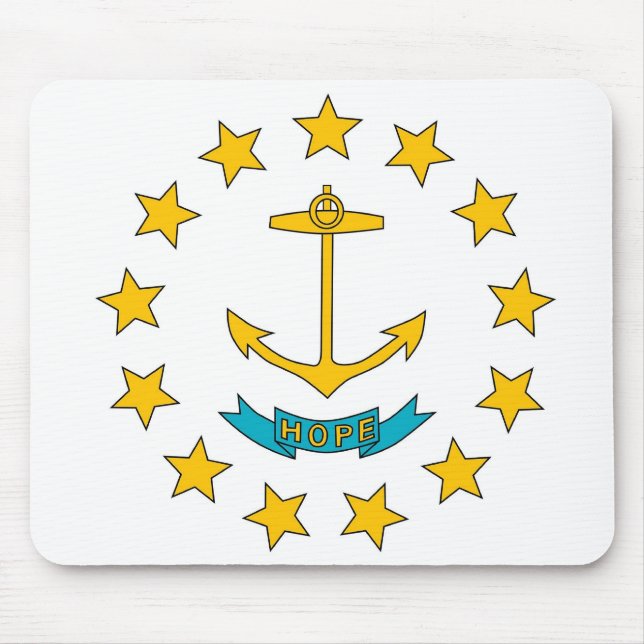 Tapis De Souris Mousepad avec Drapeau de l'Etat de Rhode Island -  (Devant)
