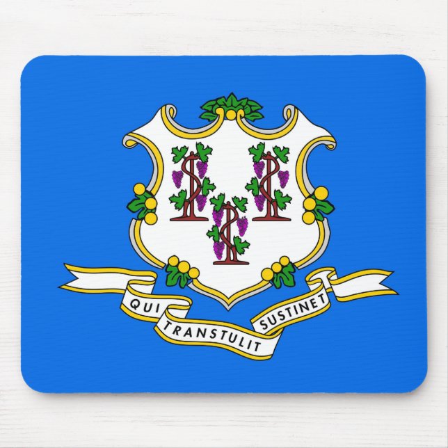 Tapis De Souris Mousepad avec drapeau de l'État du Connecticut - U (Devant)