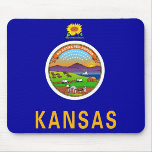 Tapis De Souris Mousepad avec drapeau de l'Etat du Kansas - USA