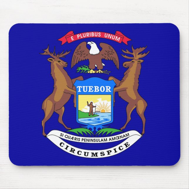 Tapis De Souris Mousepad avec drapeau de l'État du Michigan - État (Devant)