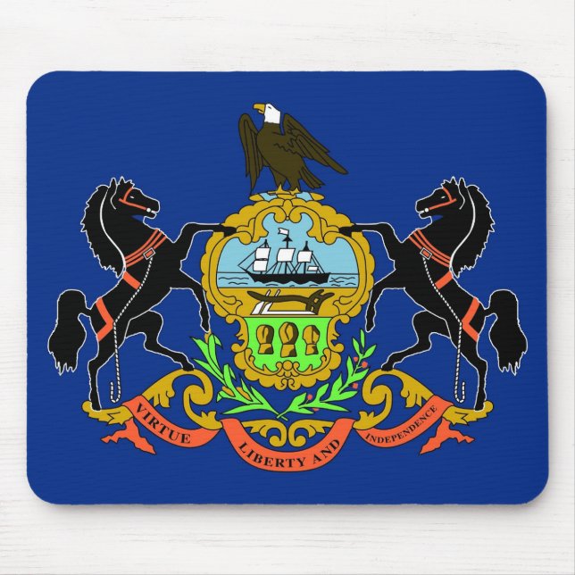 Tapis De Souris Mousepad avec Drapeau de Pennsylvanie Etat - USA (Devant)