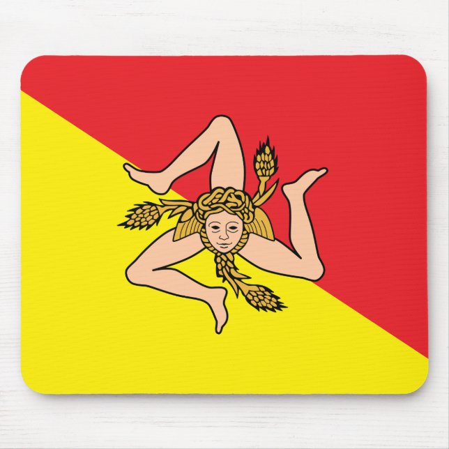 Tapis De Souris Mousepad avec Drapeau de Sicile, Italie (Devant)