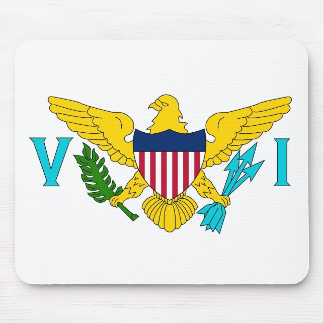 Tapis De Souris Mousepad avec Drapeau des Îles Vierges - USA (Devant)