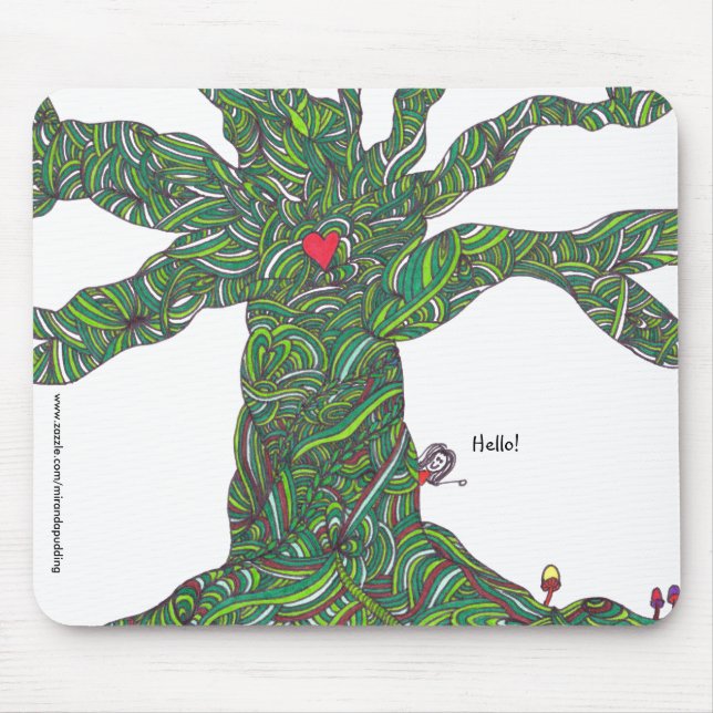 Tapis De Souris Mousepad avec hello d'arbre et de caractère le ' (Devant)