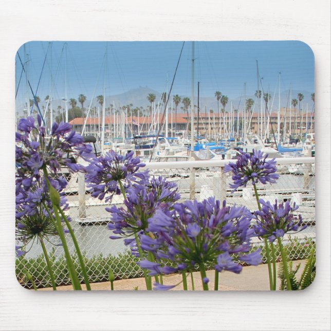 Tapis De Souris Mousepad avec les fleurs bleues d'Agapanthus (Devant)
