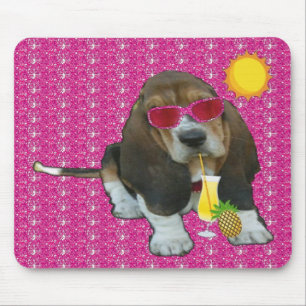 Tapis De Souris Mousepad Baby Basset Hound Heure d'été