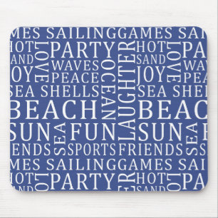 Tapis De Souris Mousepad Beach House Typography