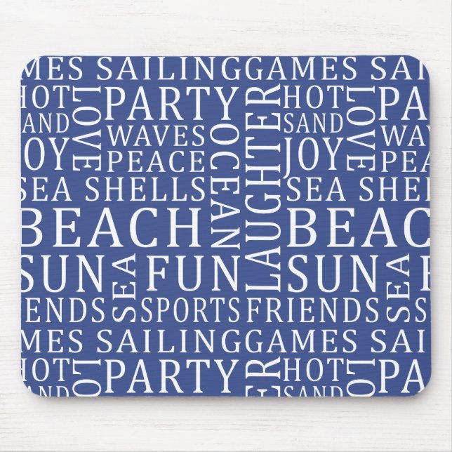 Tapis De Souris Mousepad Beach House Typography (Devant)