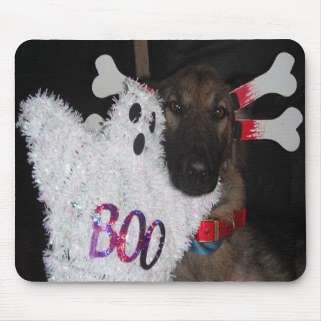 Tapis De Souris Mousepad berger allemand Halloween Boo (Devant)