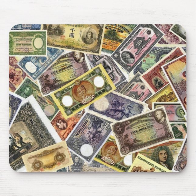 TAPIS DE SOURIS MOUSEPAD - BILLETS DE BANQUE RARES (Devant)
